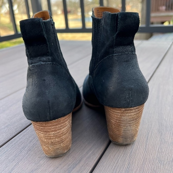 Kork-Ease women’s black suede leather round toe chunky heel wedge boots size 7.5 - Picture 6 of 12